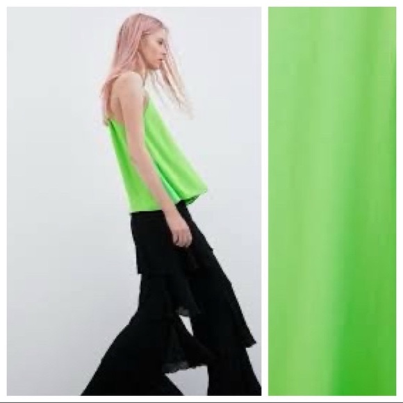 NWT Zara neon green Halter Top sleeveless - Picture 4 of 7